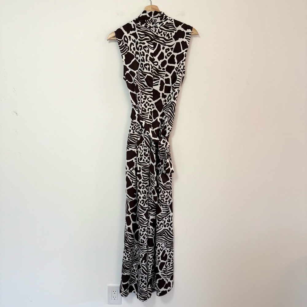 Adam Lippes Collective Animal Print Wide Leg Jumpsuit Brown Women’s Size 4 - Picture 6 of 8